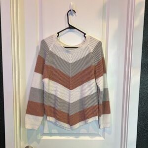 SHEIN Multicolor Chevron Knit Sweater